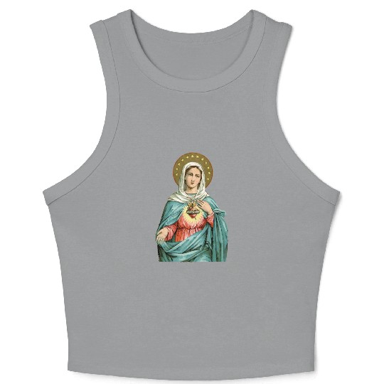 Immaculate Heart of Mary Our Blessed Mother Cathol Crop Tank Top