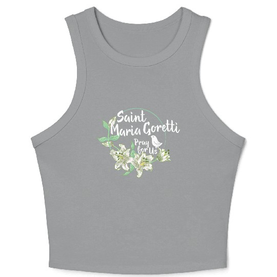 St. Maria Goretti Purity Catholic Saints Lily Symb Crop Tank Top