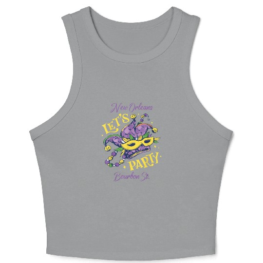 Mardi Gras Bourbon Street New Orleans Souvenir Lou Crop Tank Top