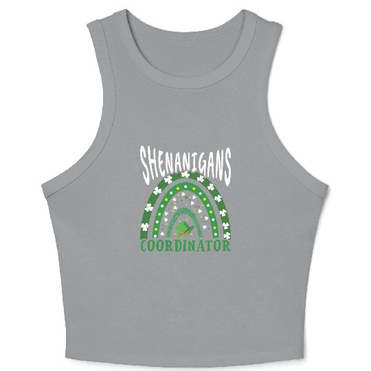 Shenanigans Coordinator Shamrock Saint Patricks Crop Tank Top