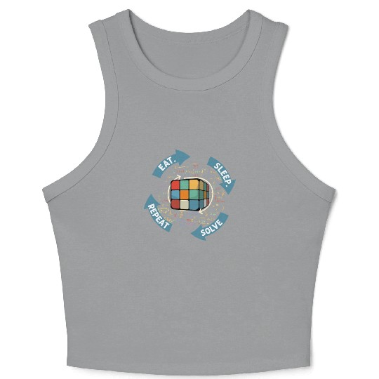 Eat Sleep Solve Repeat Math Speed Cubing Genie Crop Tank Top