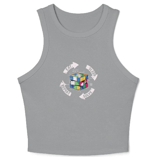 Eat Sleep Solve Repeat Math Speed Cubing Genie Crop Tank Top