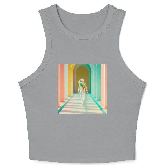 Independent Woman Picture Crop Tank Top