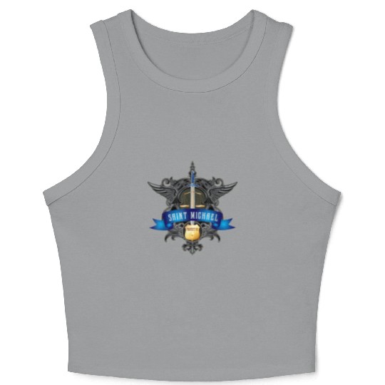 Saint Michael Patron Saint of Police Officers Cath Crop Tank Top