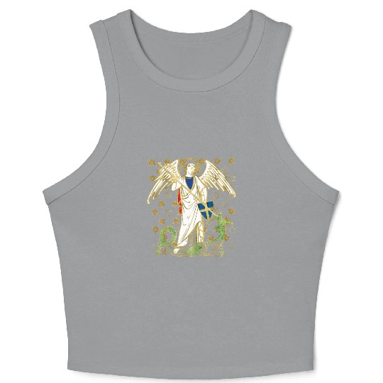 St. Michael the Archangel Icon Dragon Catholic Ang Crop Tank Top
