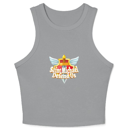 St. Michael the Archangel Icon Dragon Catholic Ang Crop Tank Top