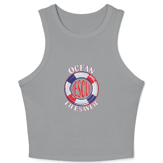 Lifeguard Ocean Rescue Lifesaver Crop Tank Top