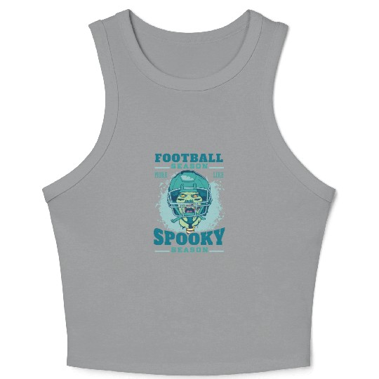 Football season spooky season zombie Football seas Crop Tank Top