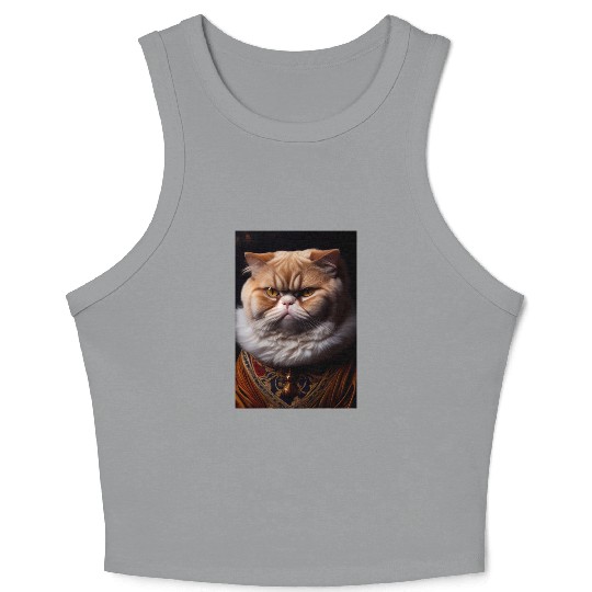 Exotic Shorthair Cat Breed Portrait Royal Renaissa Crop Tank Top