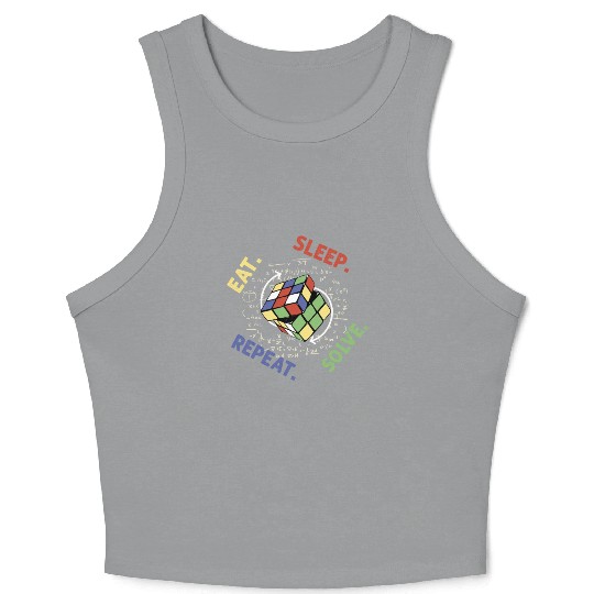 Eat Sleep Solve Repeat Math Speed Cubing Genie Crop Tank Top