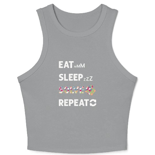 Eat Sleep Solve Repeat Math Speed Cubing Genie Crop Tank Top