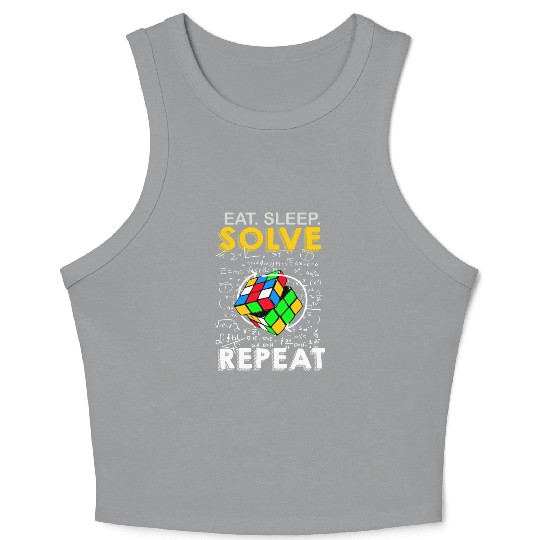 Eat Sleep Solve Repeat Math Speed Cubing Genie Crop Tank Top