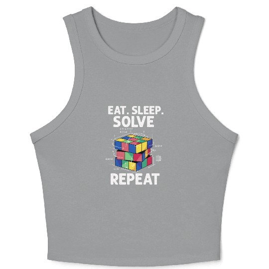 Eat Sleep Solve Repeat Math Speed Cubing Genie Crop Tank Top