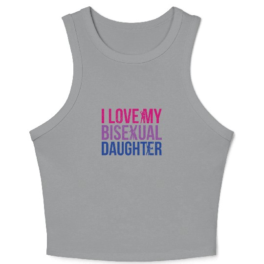 I Love My Bisexual Daughter Bi Pride Mom Crop Tank Top