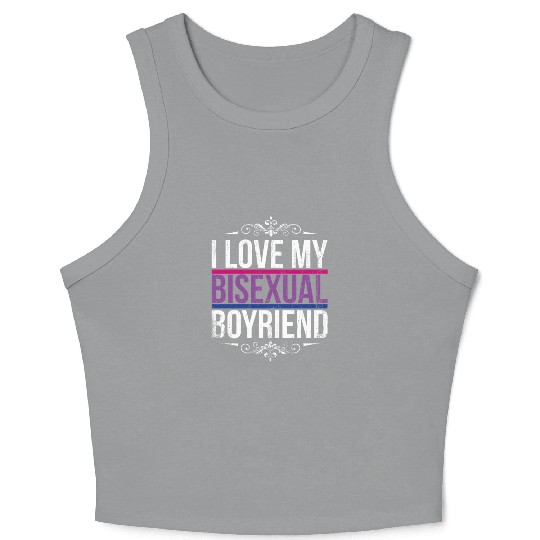 I Love My Bisexual Boyfriend Bi Pride Crop Tank Top