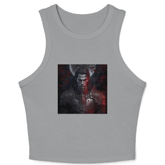 Dark fantasy vampire version 8 Crop Tank Top