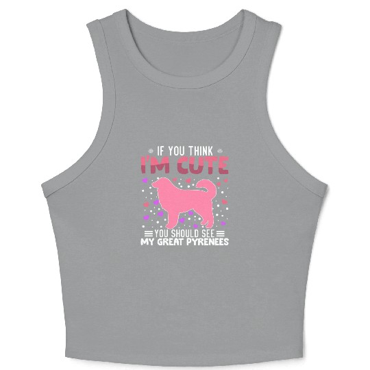 Great Pyrenees Heart Valentine's Day Animal For Crop Tank Top