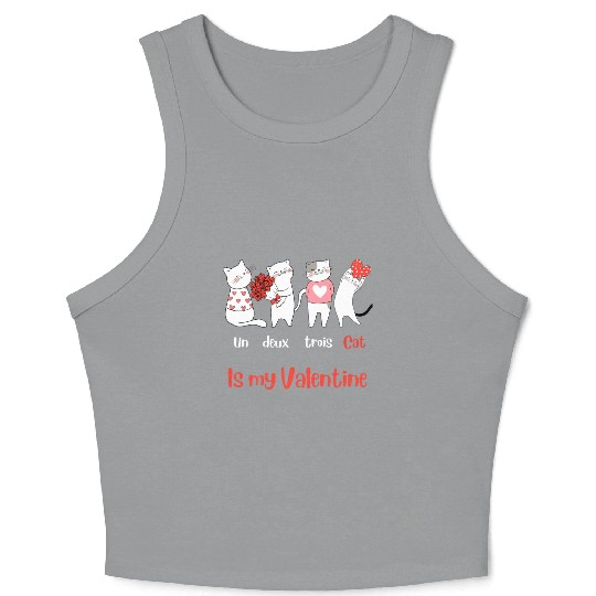 Un Deux Trois Cat is my Valentine Crop Tank Top