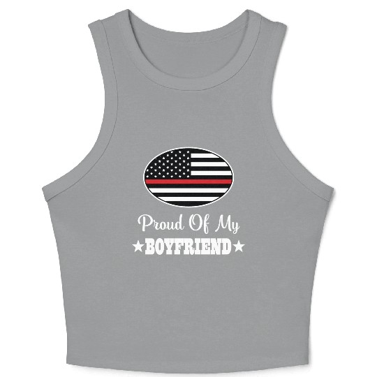Firefighter Proud of my Boyfriend Crop Tank Top