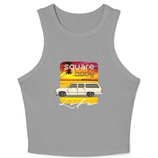 square Santa Fe Tan Crop Tank Top