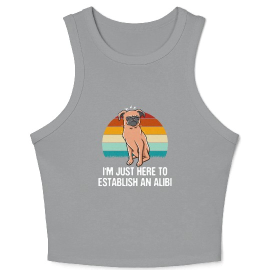 Im Just Here to Establish an Alibi Funny Sarcastic Crop Tank Top