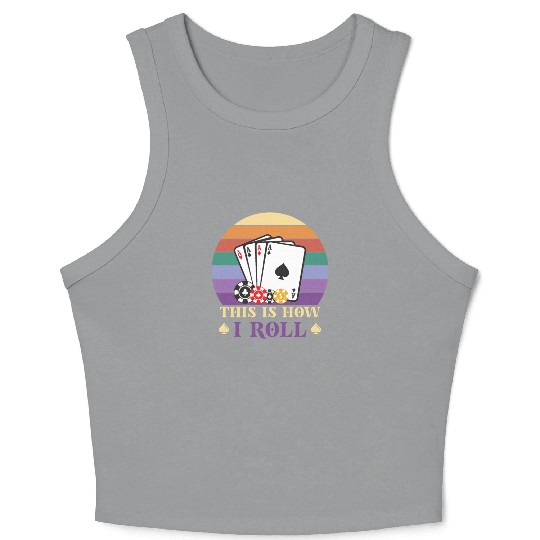 Poker Casino Poker Player Gambling Roulette Gift Crop Tank Top