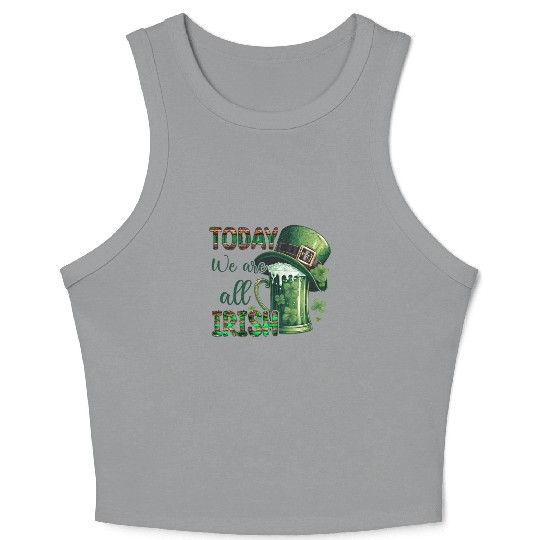 Mens St Patricks Day All Irish Green Shamrock Crop Tank Top