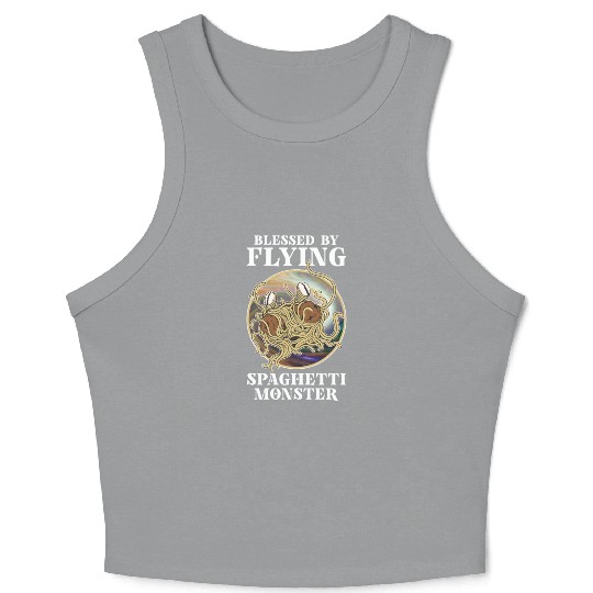Atheist Atheism Flying Spaghetti Pastafarianism Crop Tank Top