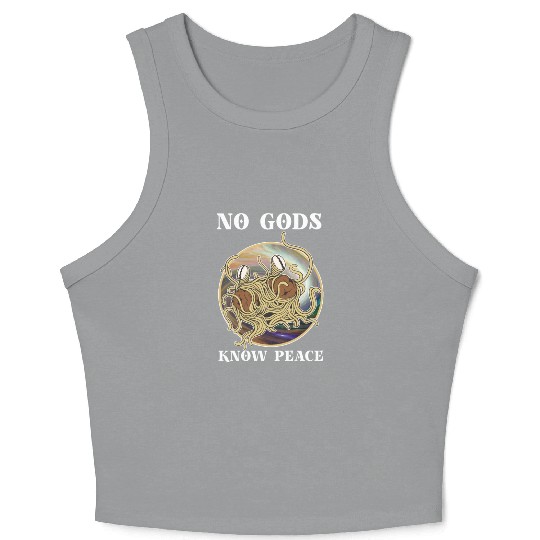 Atheist Atheism Flying Spaghetti Pastafarianism Crop Tank Top