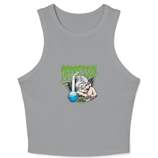 Depression Angel Crop Tank Top