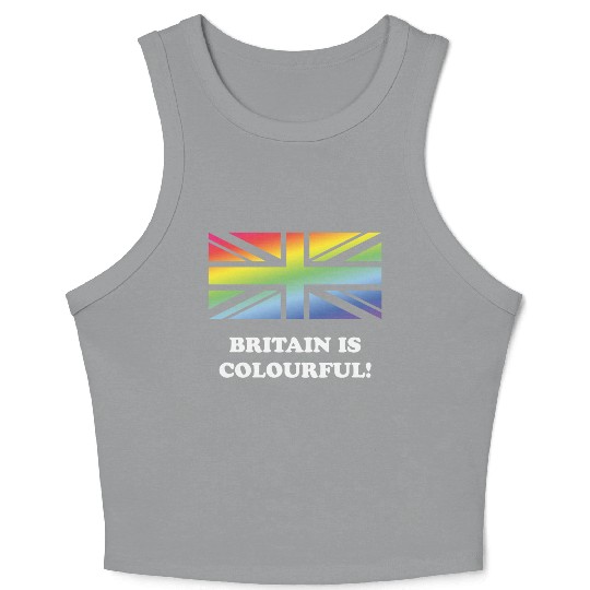 Britain Is Colourful! (Union Jack, United Kingdom) Crop Tank Top