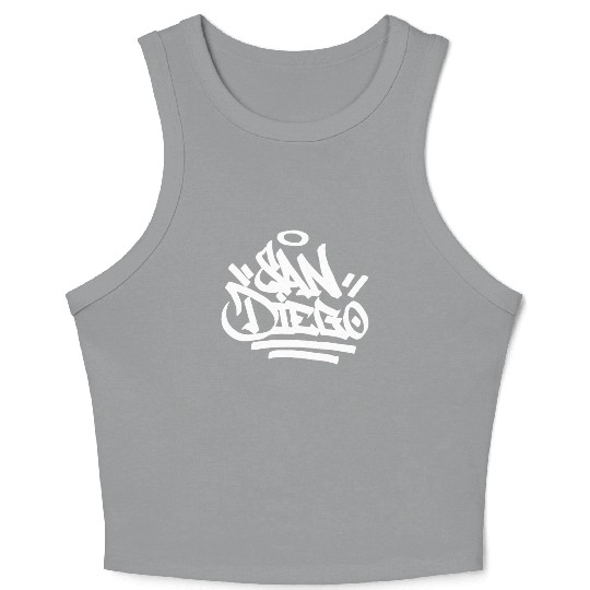 San Diego City Graffiti Street Art Handstyle USA H Crop Tank Top