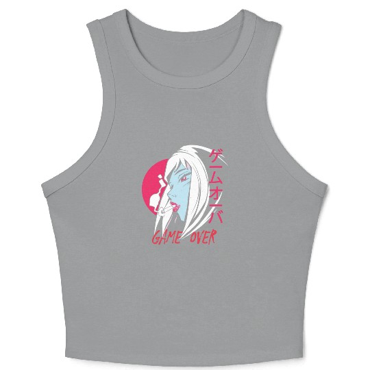 Anime Manga Girl - Game over Crop Tank Top