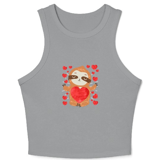 Couple love you my sloth Valentine's Day Crop Tank Top