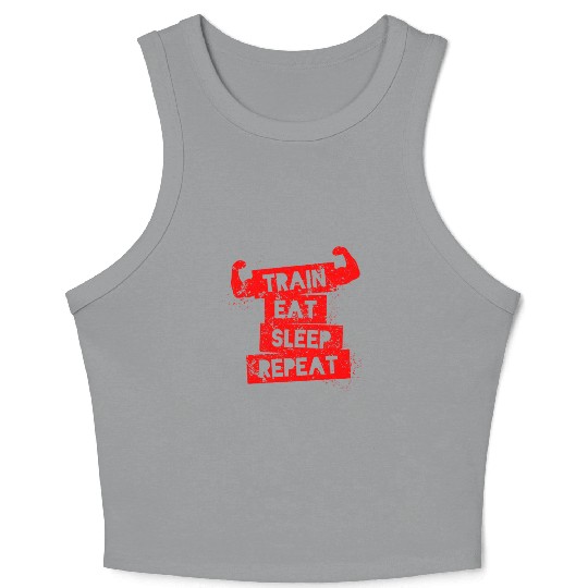 Train Eat Sleep Crop Tank Top