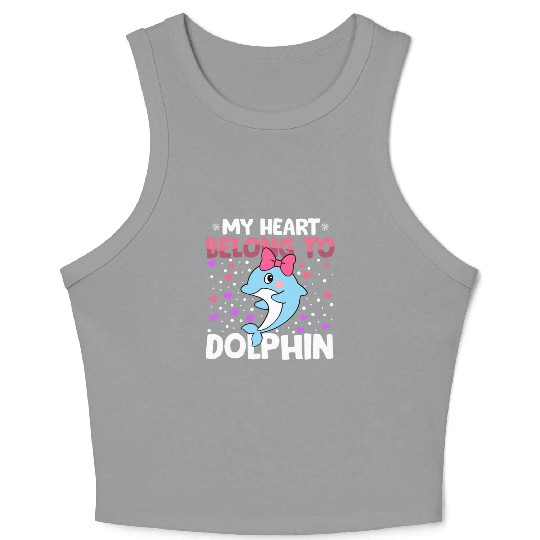 Valentines Day My Heart Belong to My Dolphin Boys Crop Tank Top