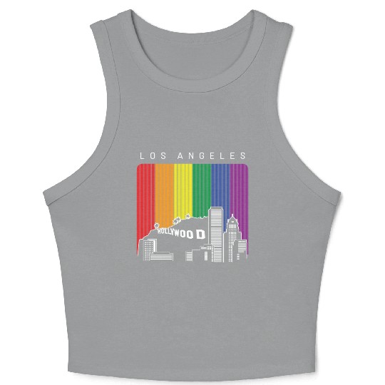 Los Angeles LGBT Rainbow Flag Crop Tank Top