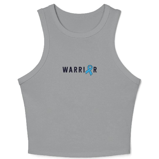 Prostate Cancer Warrior Light Blue Ribbon Dad Crop Tank Top
