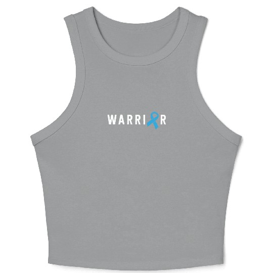 Prostate Cancer Warrior Light Blue Ribbon Dad Crop Tank Top