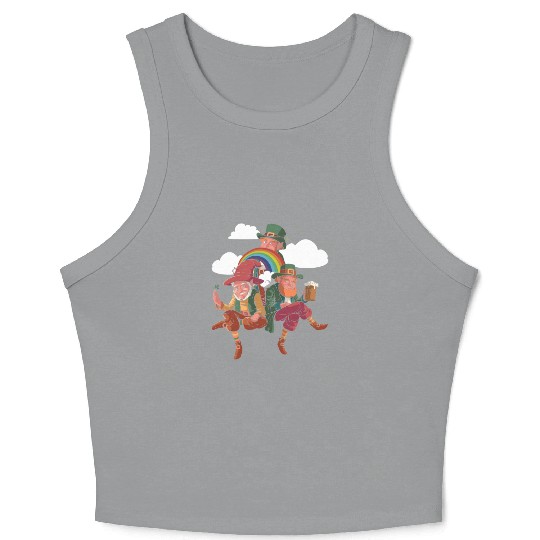 Three Leprechauns - St Patricks Day Irish Crop Tank Top
