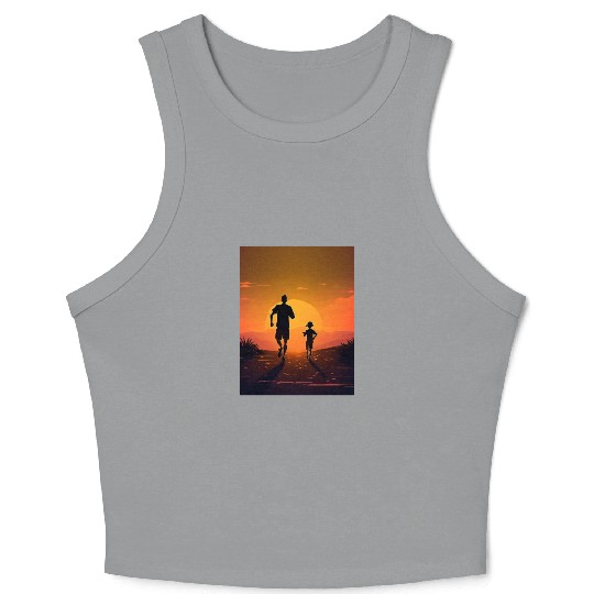 Running Exercise for Fitness Enthusiasts Father Crop Tank Top
