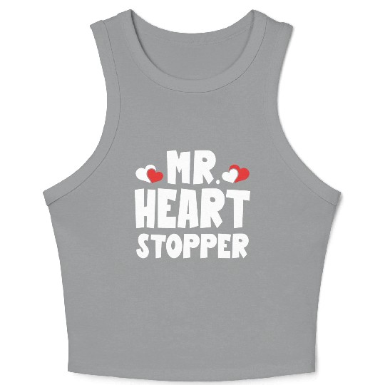 Mr Heart Stopper Funny Boyfriend Valentine's Day Crop Tank Top