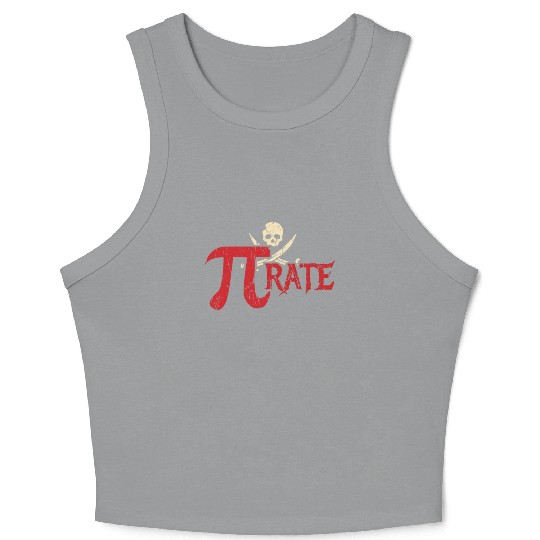 Awesome Pirate Pi Math Holiday Mathematics Pi Day Crop Tank Top