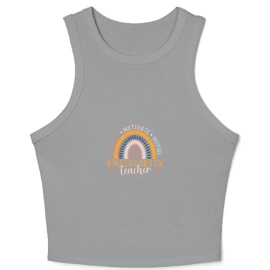 Educate Motivate Inspire Kindergarten Teacher Crop Tank Top