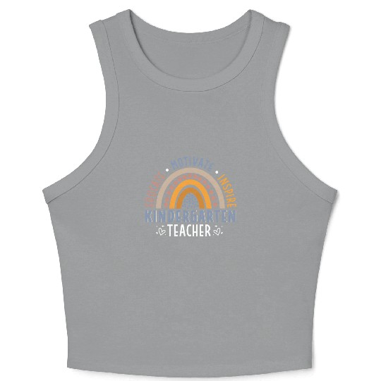Educate Motivate Inspire Kindergarten Teacher Crop Tank Top