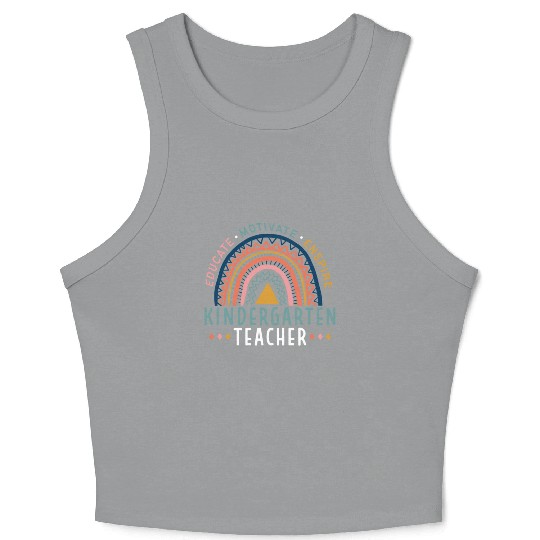 Educate Motivate Inspire Kindergarten Teacher Crop Tank Top
