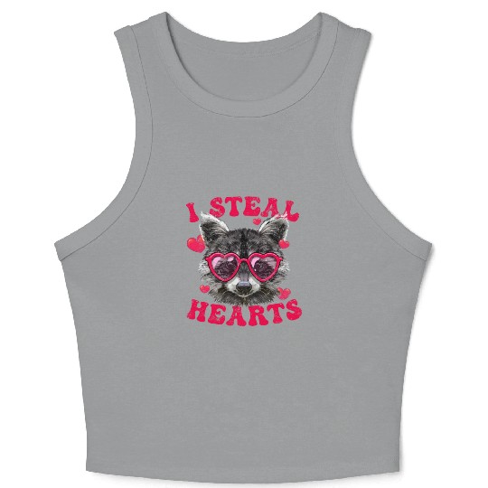 Valentine Raccoon Trash Panda I Heart Raccoons Crop Tank Top