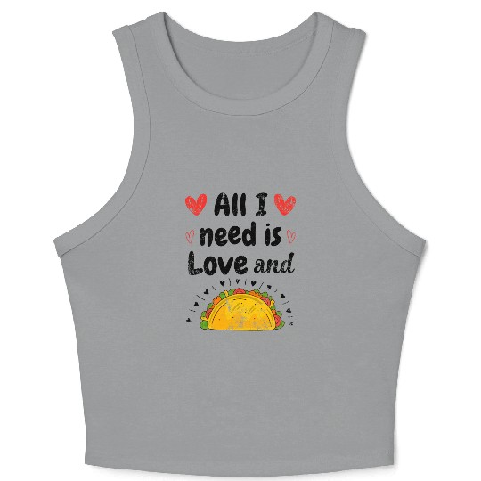 Vintage I Love Tacos Groovy Tacos Are My Valentine Crop Tank Top