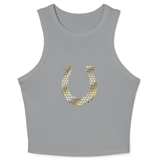 Golden Shamrocks Forming A Horseshoe On St Crop Tank Top