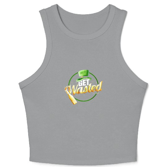 Leprechauns Hat Get Wasted With Beer On St Crop Tank Top